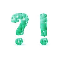 Emerald green polygonal font N8