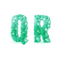 Emerald green polygonal font N9