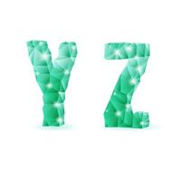 Emerald green polygonal font N10
