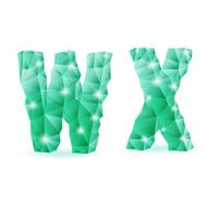 Emerald green polygonal font N11