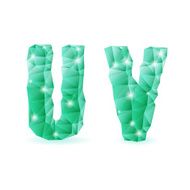 Emerald green polygonal font N12