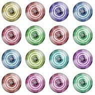 Colorful pattern with rounded elements on white