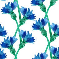 Seamless pattern with cornflowers
