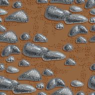 Seamless black and white pattern with stones