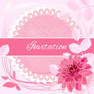 Romantic flower greeting card with dahlias and copy space N6