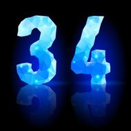 Blue polygonal font N33
