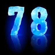 Blue polygonal font N39