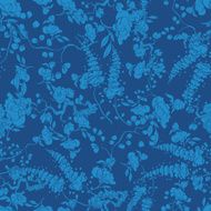 Vector Royal Blue Kimono Floral Texture Seamless Pattern