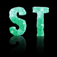 Emerald green polygonal font N15