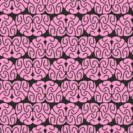 pink brain seamless patternna black background Vector illustrat