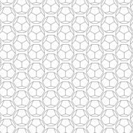 Seamless Geometric Lines Black and White Hexagon Vector Pattern N2