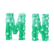 Emerald green polygonal font N16