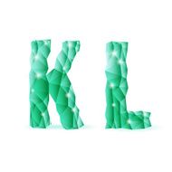 Emerald green polygonal font N17