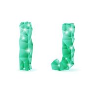 Emerald green polygonal font N18