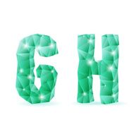 Emerald green polygonal font N19