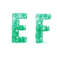 Emerald green polygonal font N20