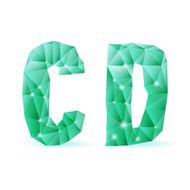 Emerald green polygonal font N21