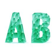 Emerald green polygonal font N22