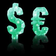 Emerald green polygonal font N23