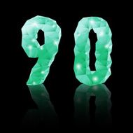 Emerald green polygonal font N25