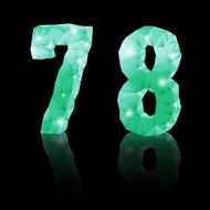 Emerald green polygonal font N26