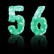 Emerald green polygonal font N27