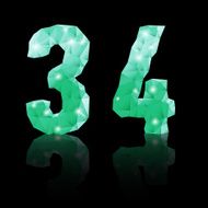 Emerald green polygonal font N28