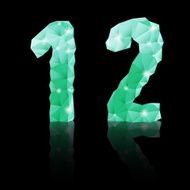 Emerald green polygonal font N29