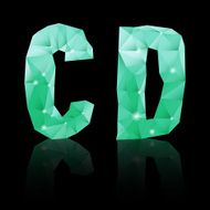 Emerald green polygonal font N30