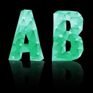 Emerald green polygonal font N31