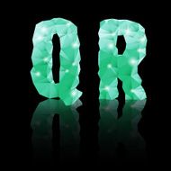 Emerald green polygonal font N33