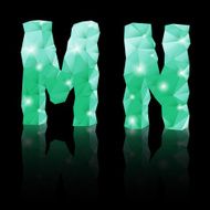 Emerald green polygonal font N35