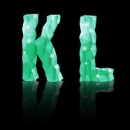 Emerald green polygonal font N36
