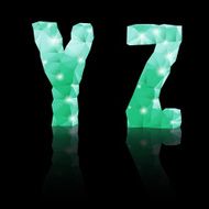 Emerald green polygonal font N40