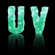 Emerald green polygonal font N42