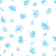 hand drawn watercolor flowers seamless vector pattern N2