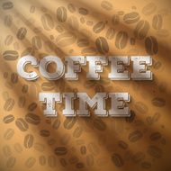 Morning Coffee Time Phrase with Sun shine Flares from Window