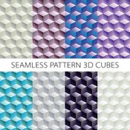 Isometric cubes set Vector elements games Seamless pattern N8
