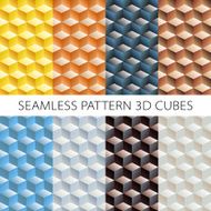 Isometric cubes set Vector elements games Seamless pattern N9