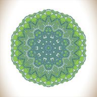 Green round ornament pattern