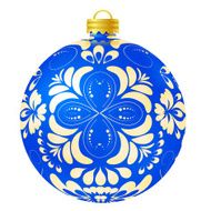 Christmas blue ball on white background Vector illustration