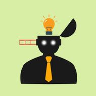 Abstract flat icon man watching movies eps N2
