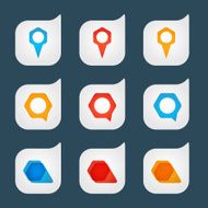 Set of colored icons to indicate the empty space