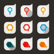 Set of colored icons to indicate the empty space N2