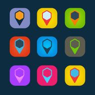 Set of colored icons to indicate the empty space N3