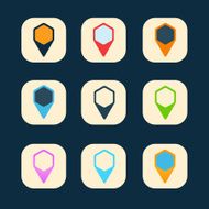 Set of colored icons to indicate the empty space N4