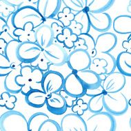 watercolor flowers seamless vector pattern N9