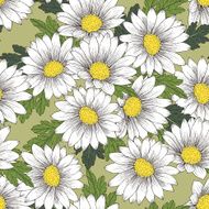 retro colorful daisy seamless pattern