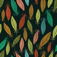 Pattern with ornate feathers
