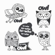 Owls design elements